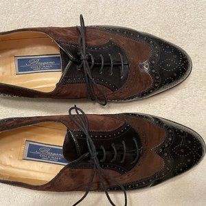 Bragano COLE-HAAN Men's Shoes, Suede & Leather Spectator, Made in Italy, Size 10